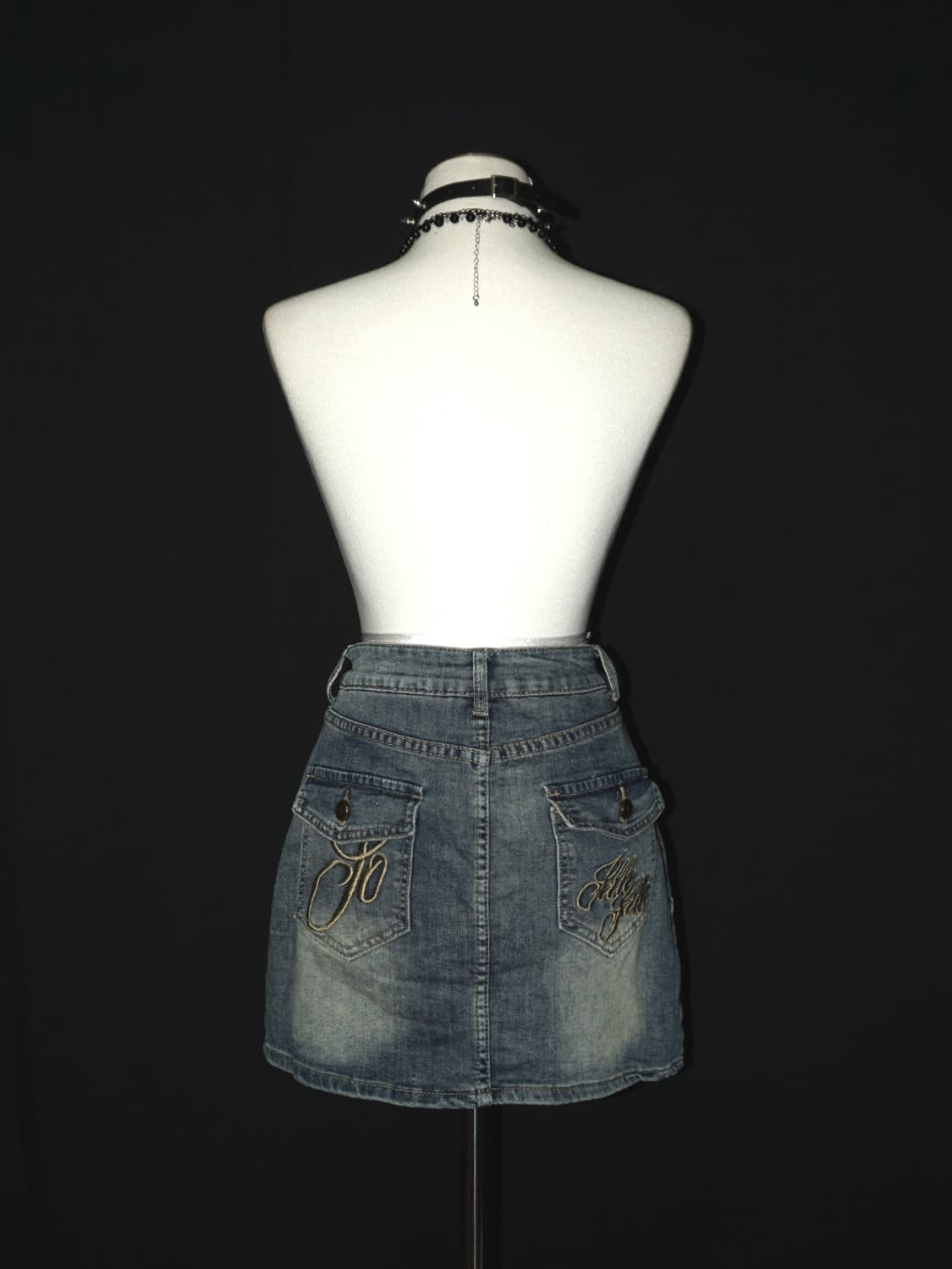 y2k lettering denim skirt  상품이미지5