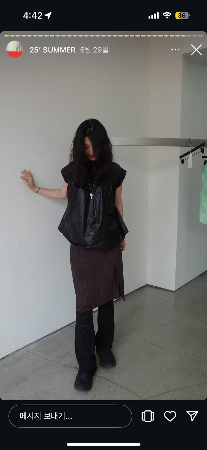 Pokofosca 미디스커트 브라운 상품이미지2