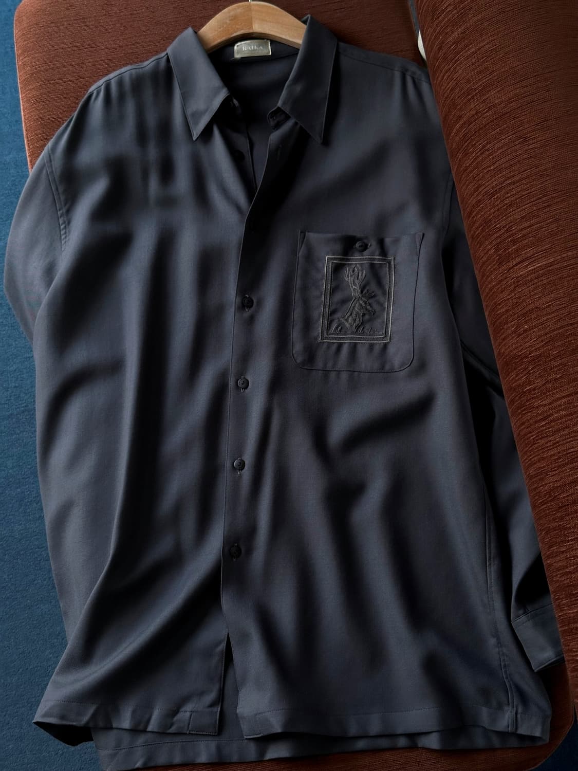 JPN made wool fabric design stitch shirt 상품이미지5