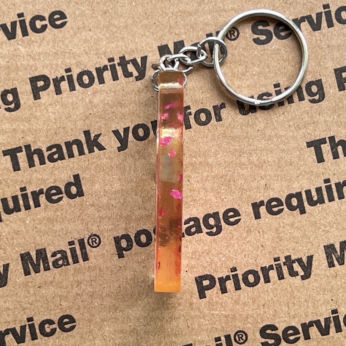 90s vtg Pink Glitter Motel Keyring 상품이미지2