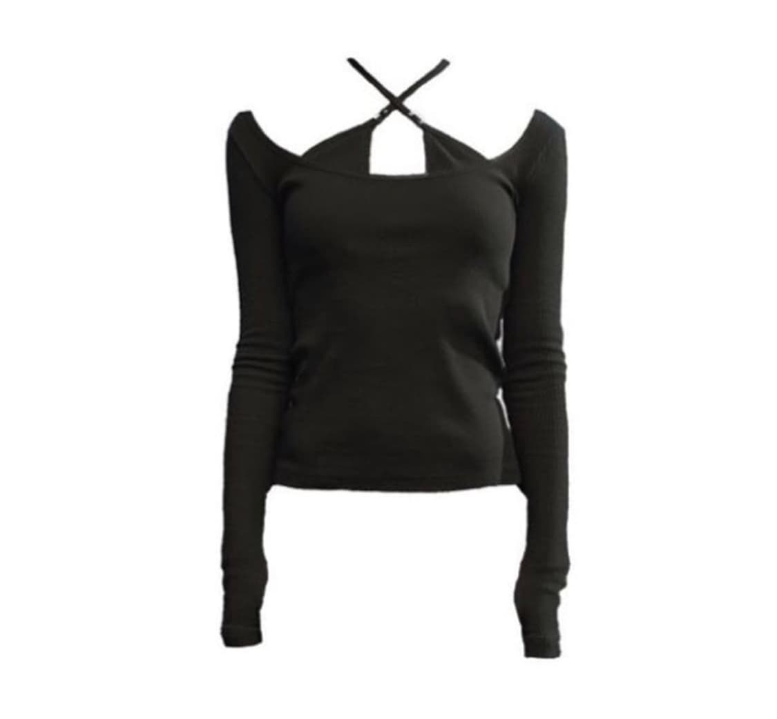 칸다마리츠 (전 SHIPER) 블랙 레이어드 워머 탑 상품이미지2