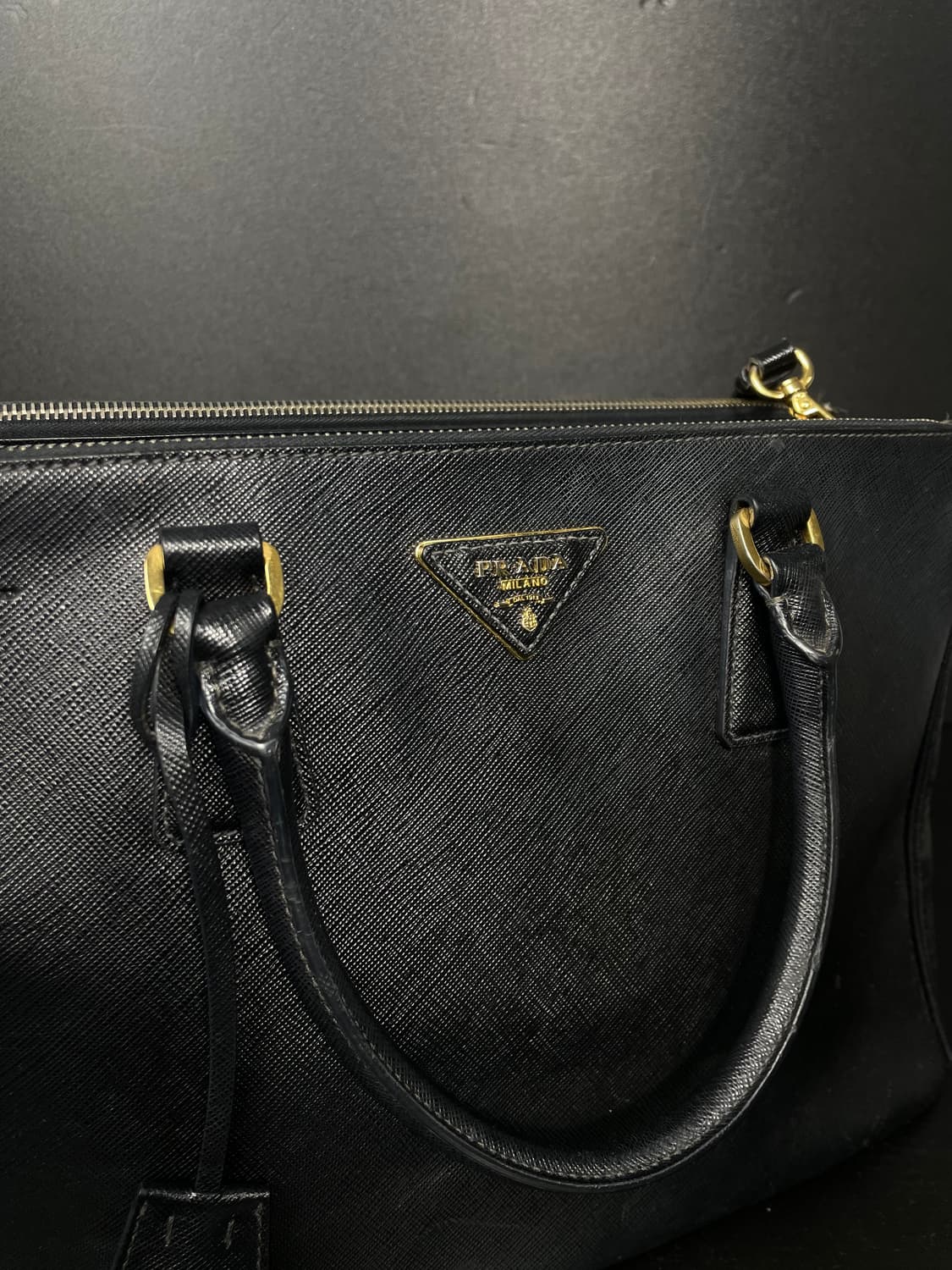 PRADA 프라다 사피아노 럭스 2WAY 블랙 토트백 상품이미지8