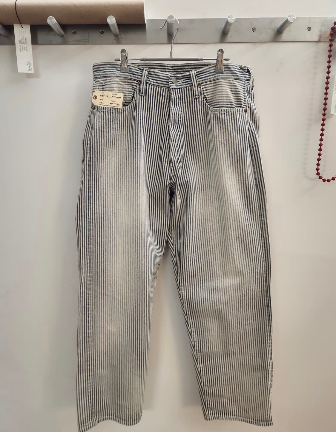 슈가케인 히코리 스트라이프 5포켓 와이드 팬츠 에이지드 상품이미지1