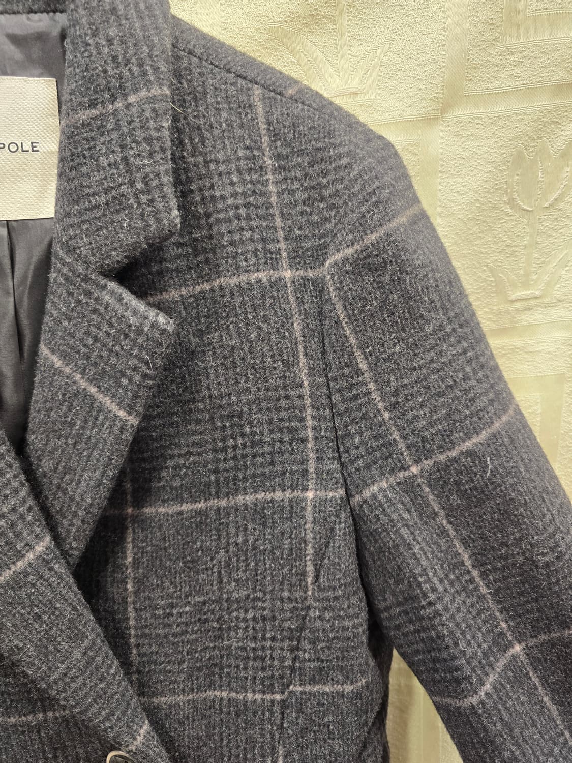 빈폴 체크 모+캐시미어 롱코트 S(55) 상품이미지3