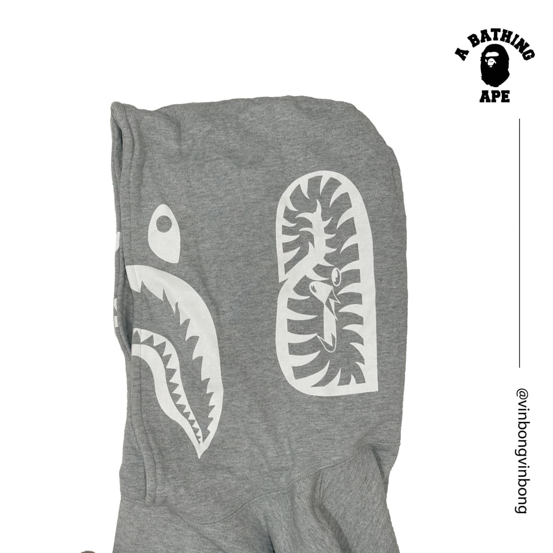 베이프 샤크와이드 풀오버 후드티 상품이미지3