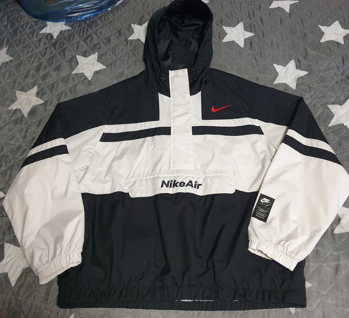 나이키 에어 우븐 하프집업 후드 아노락 검횐 (XXL) 상품이미지1