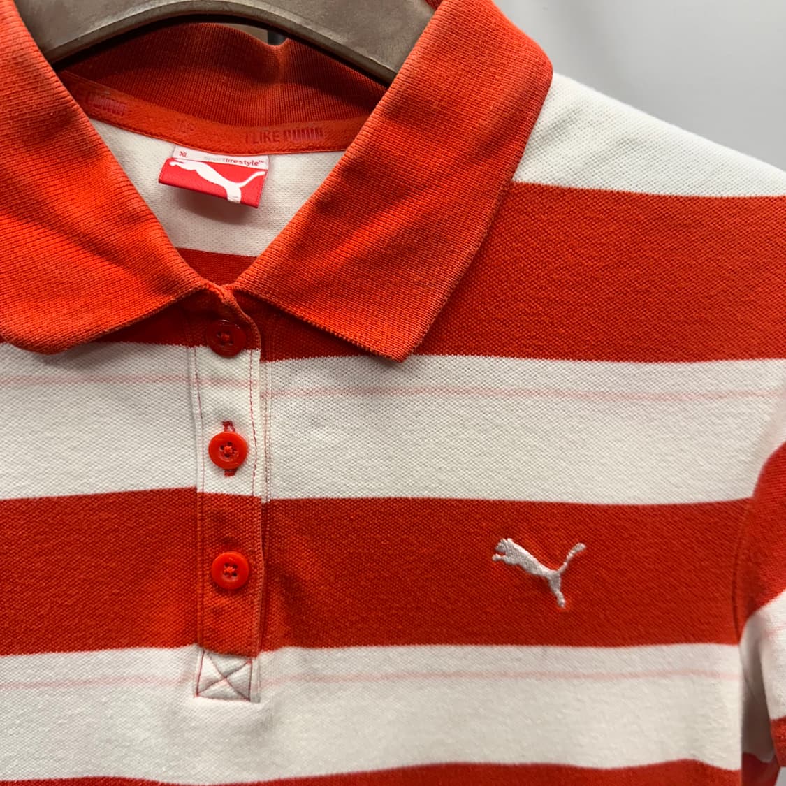 PUMA, Orange red Striped Polo PK Shirt 상품이미지5