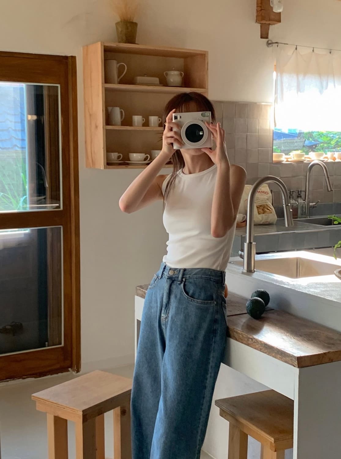 프렌치오브 made 부유방 커버 라운드 나시 슬리브리스 상품이미지1