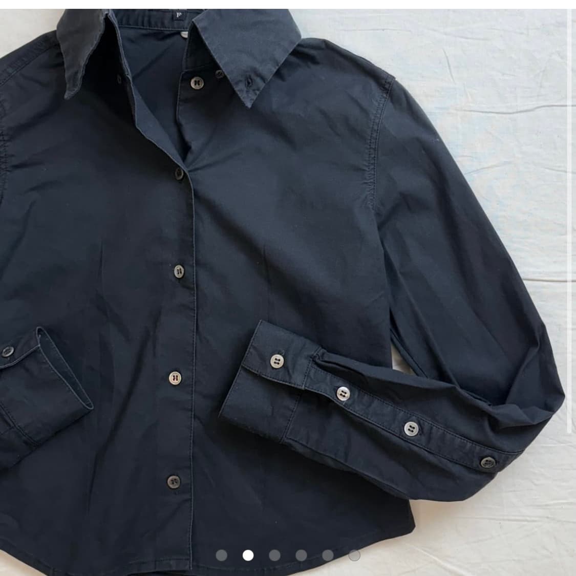 Marquis 빈티지 오픈 암 y2K 크롭셔츠 블랙 상품이미지2