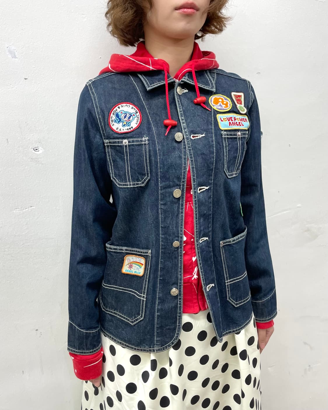  Angel Blue Patchwork Denim Jacket 상품이미지5