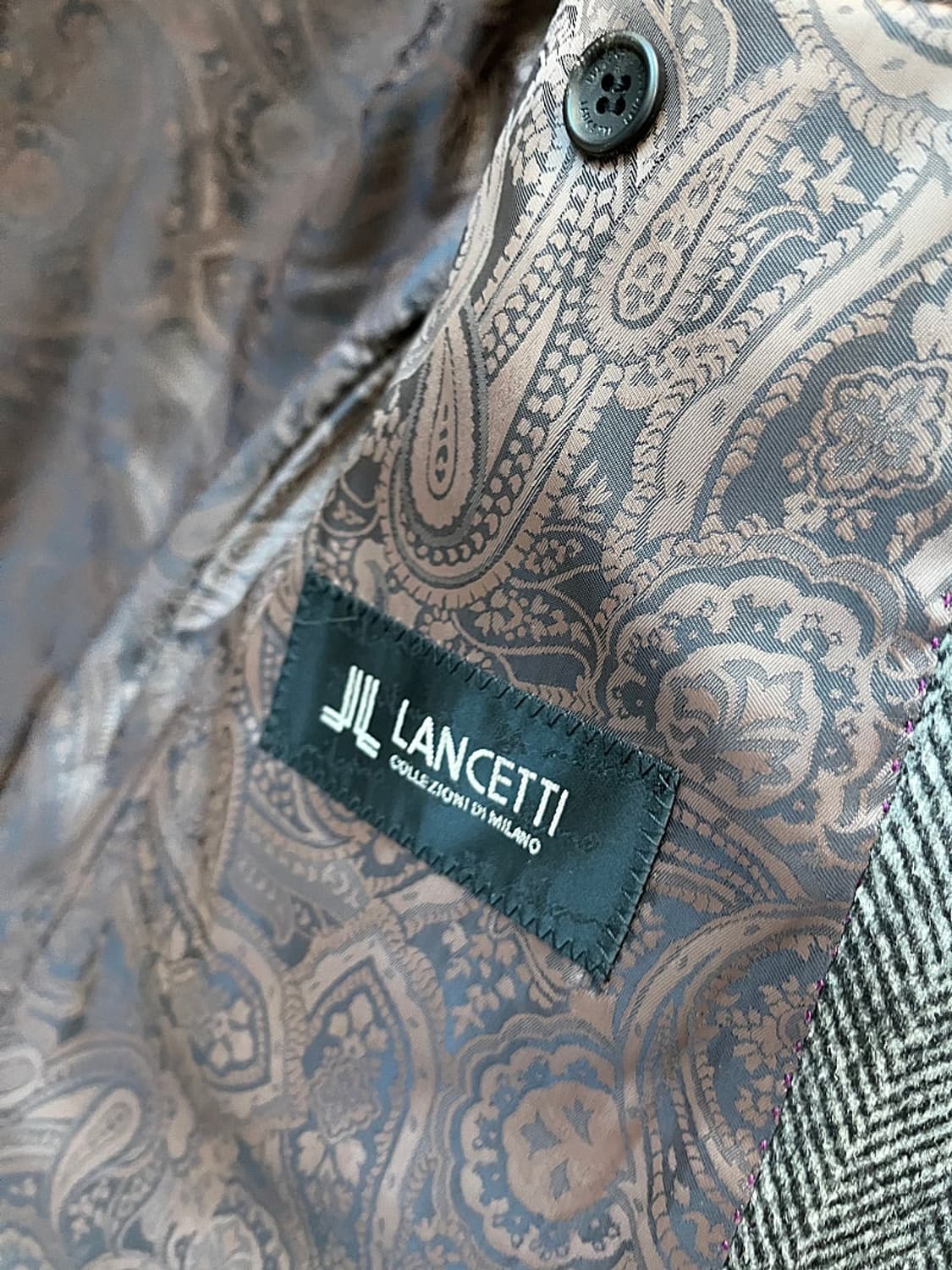 100) 란체티 헤링본 캐시미어 코트  상품이미지7