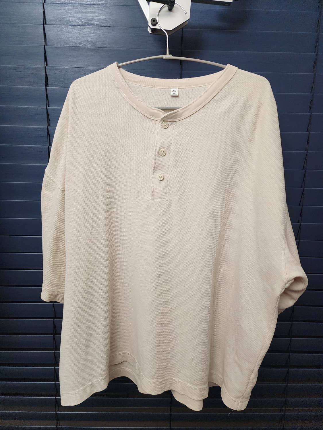 GU 와플 헨리넥 XXL 베이지 상품이미지1