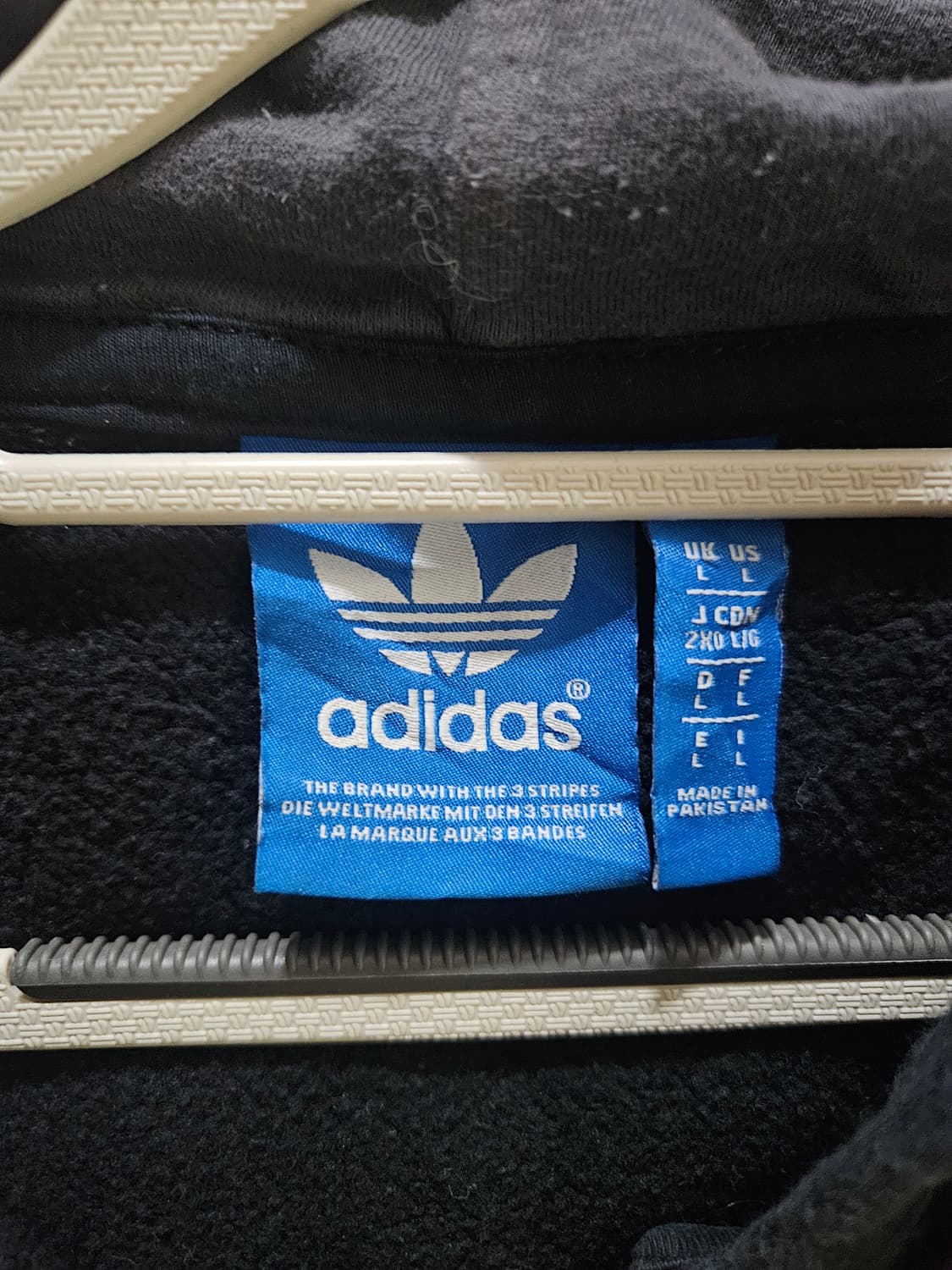 아디다스 삼선 후드집업 L 블랙 상품이미지3