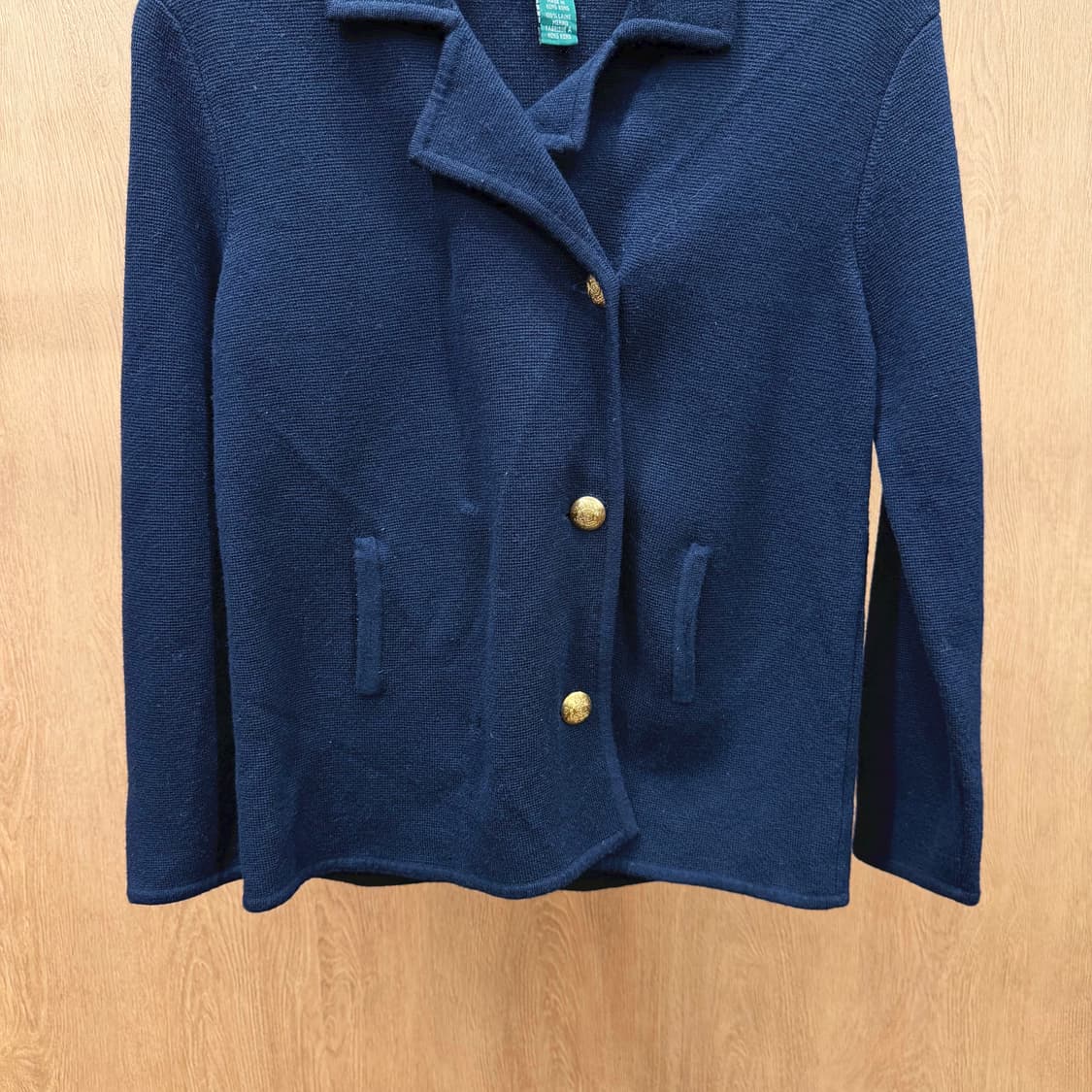 폴로 랄프 로렌 울 니트 노치드 라펠 금장 브라스 버튼 디테일 네이비 상품이미지5