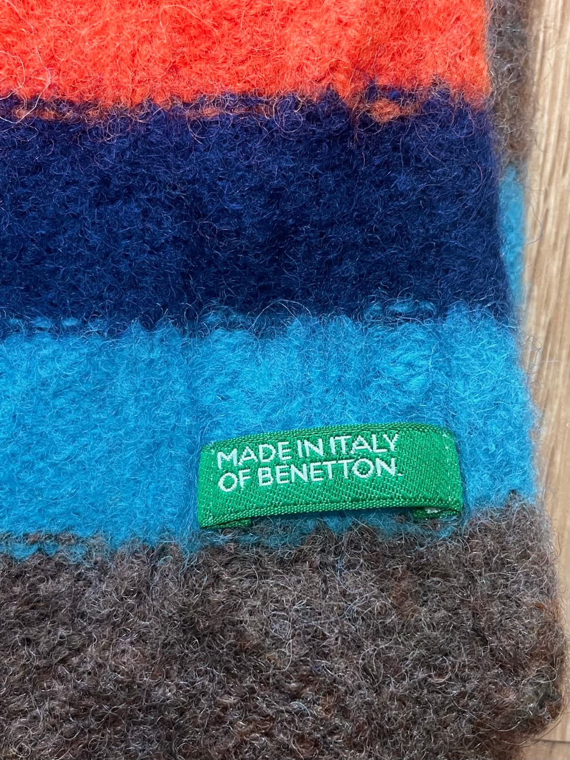 택포) 90s Made Italy 빈티지 베네통 스트라이프 머플러 목도리 상품이미지2