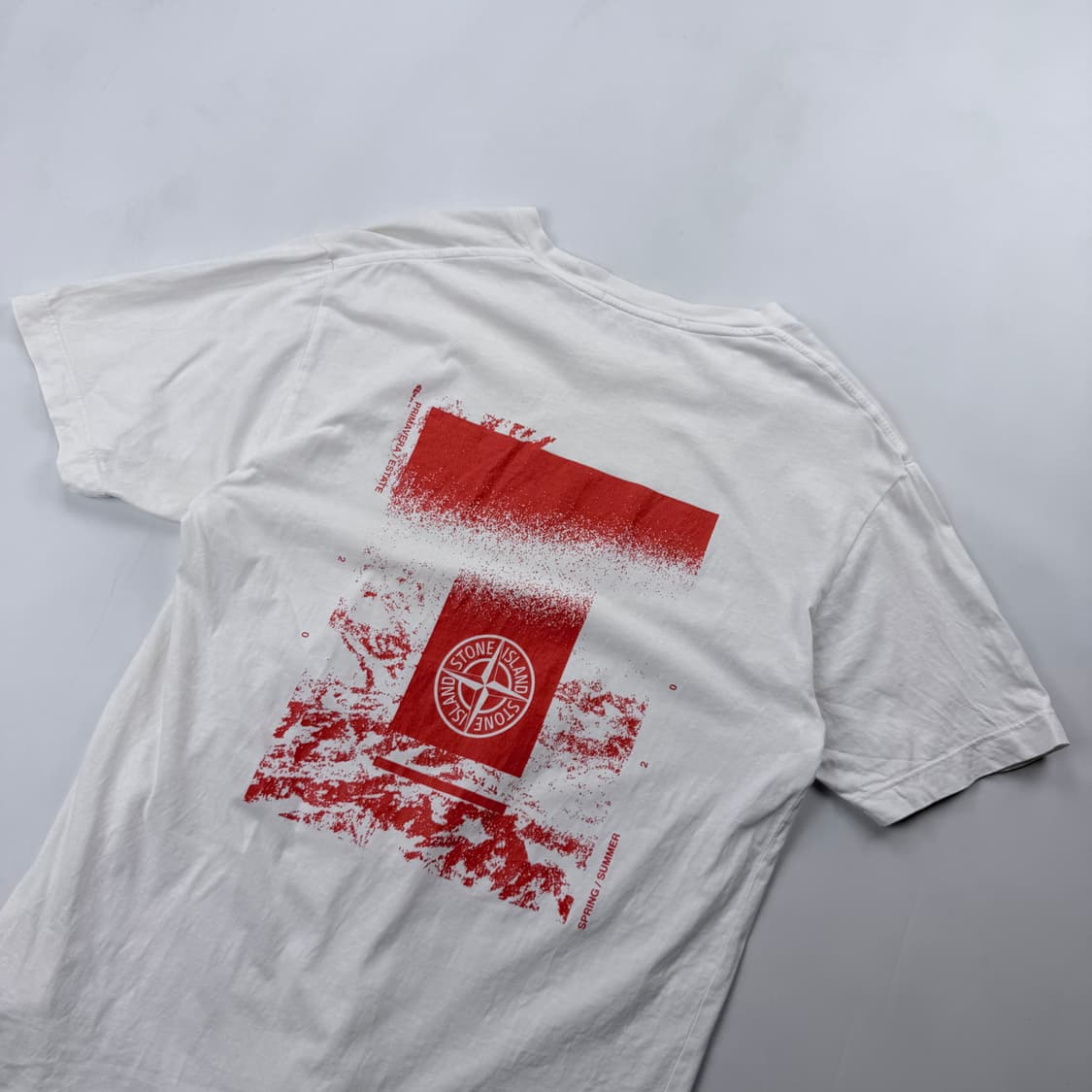 스톤아일랜드 백 스프레이 로고 반팔 티셔츠 상품이미지8