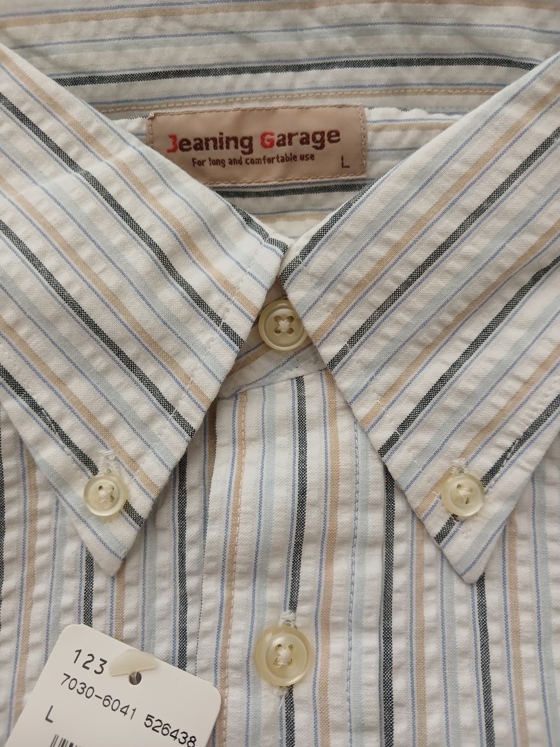 Jeaning garage  시어서커 스트라이프 반팔 셔츠 상품이미지2