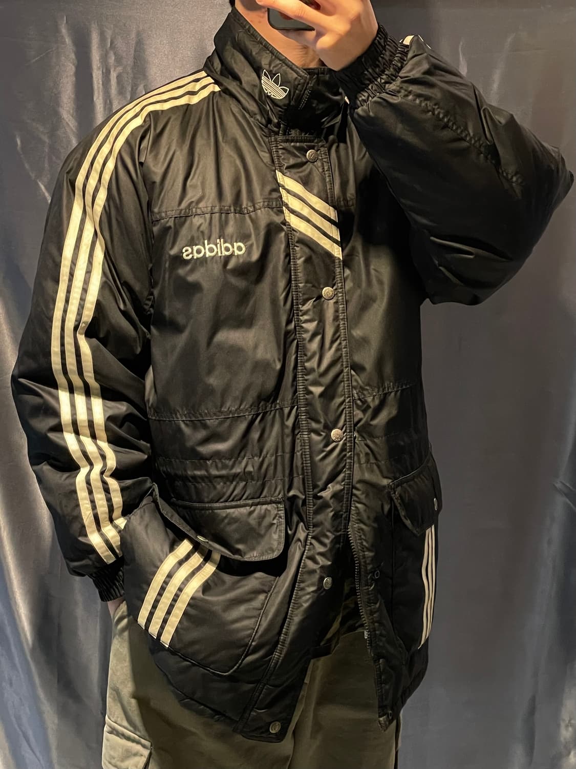 L 아디다스 올드스쿨 파이어버드 빅로고 삼선 자켓 상품이미지1