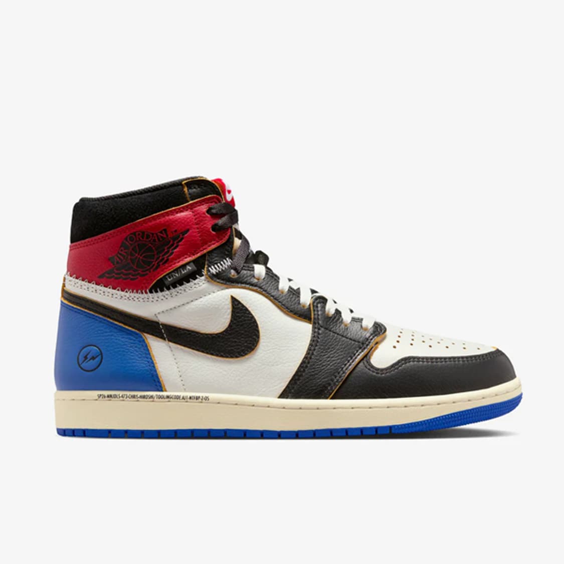 조던 1 x 프라그먼트 x 유니온 / 블랙 앤 바시티 레드 (260) 상품이미지2