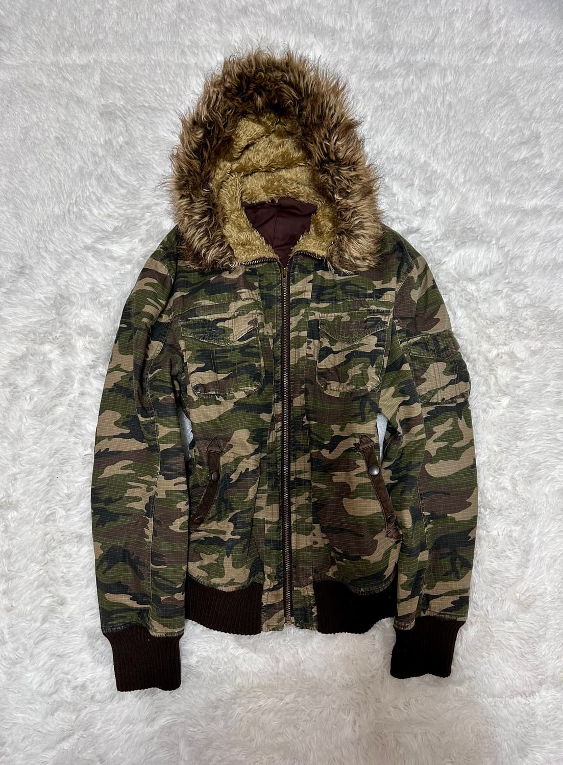 camo y2k wolf-jaw parka 상품이미지1