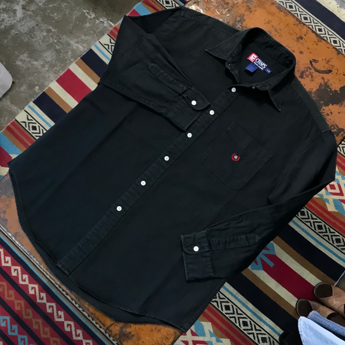 폴로랄프로렌 챕스 블랙 원포켓 코튼 셔츠 남성 115 빅사이즈 상품이미지2