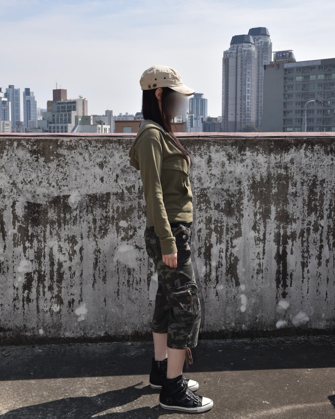 베이직 카키 후드집업 상품이미지7