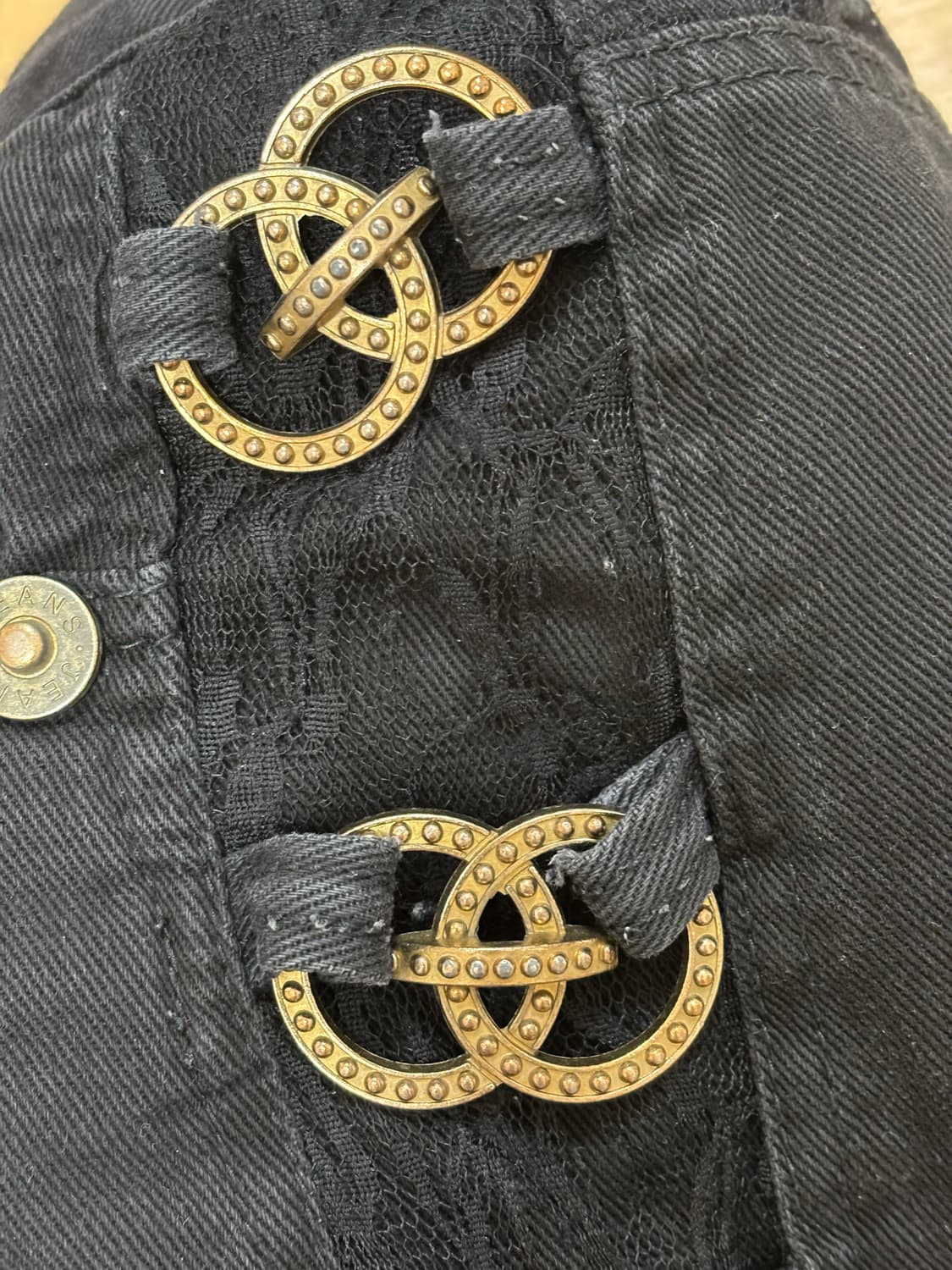 일본 빈티지 다이아깔 오네갸루 블랙 숏스커트 상품이미지3