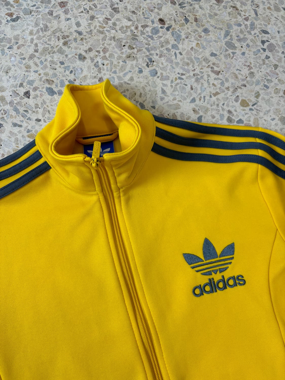 90s'Adidas 옐로우 삼선 집업 상품이미지6
