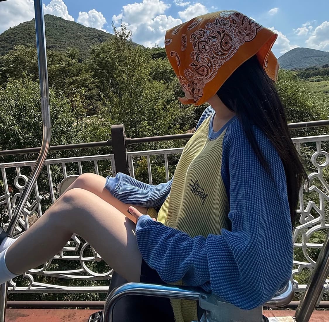 스투시 Stussy 베이직 써멀 투톤 롱슬리브 티셔츠 옐로우 M 상품이미지4