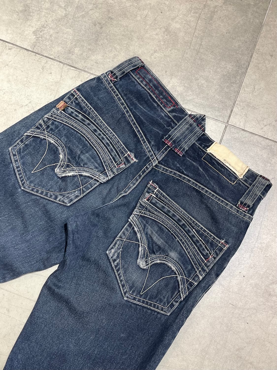 Tough jeansmith 빈티지 워싱 진청 와이드 데님 팬츠 상품이미지10