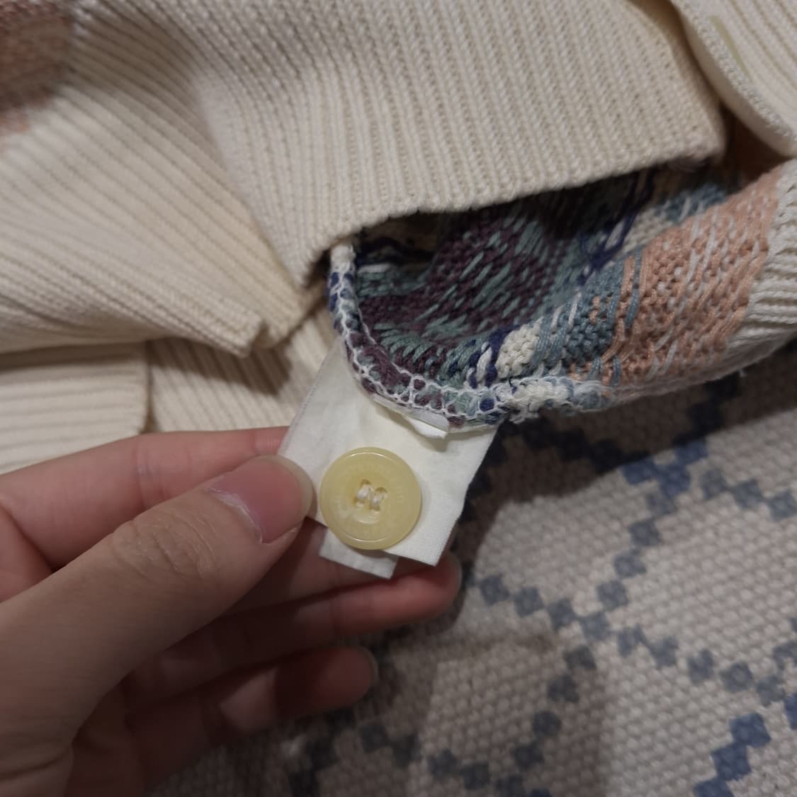 BRENNTANO CASUAL  에스닉 패턴 브이넥 니트 가디건 L 상품이미지7