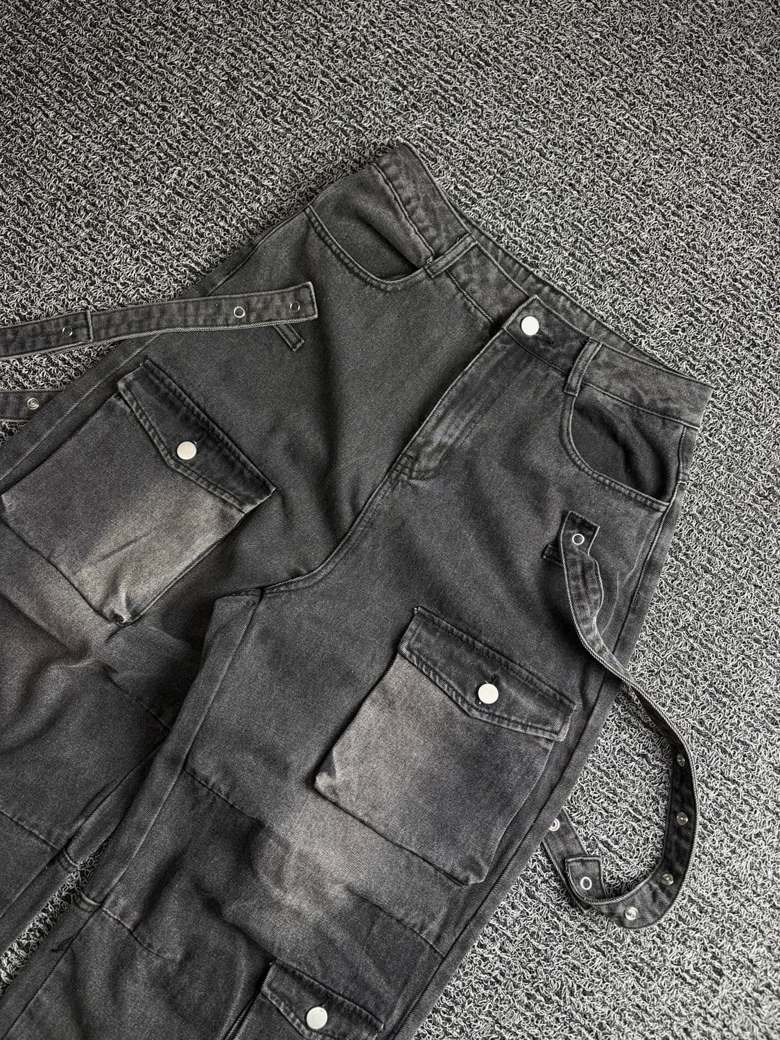 빈티지 아카이브 멀티 디테일 와이드 카고 데님 팬츠 4063 상품이미지3