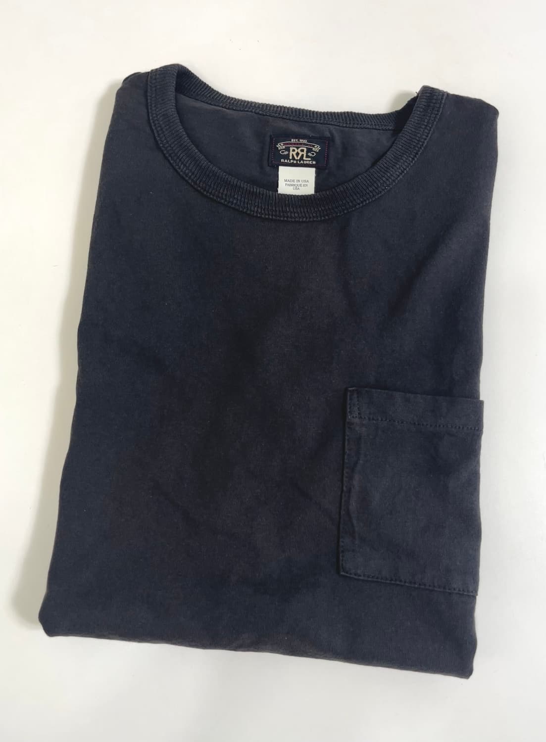 RRL 더블알엘 가먼트워싱 포켓티 블랙 / m 상품이미지3