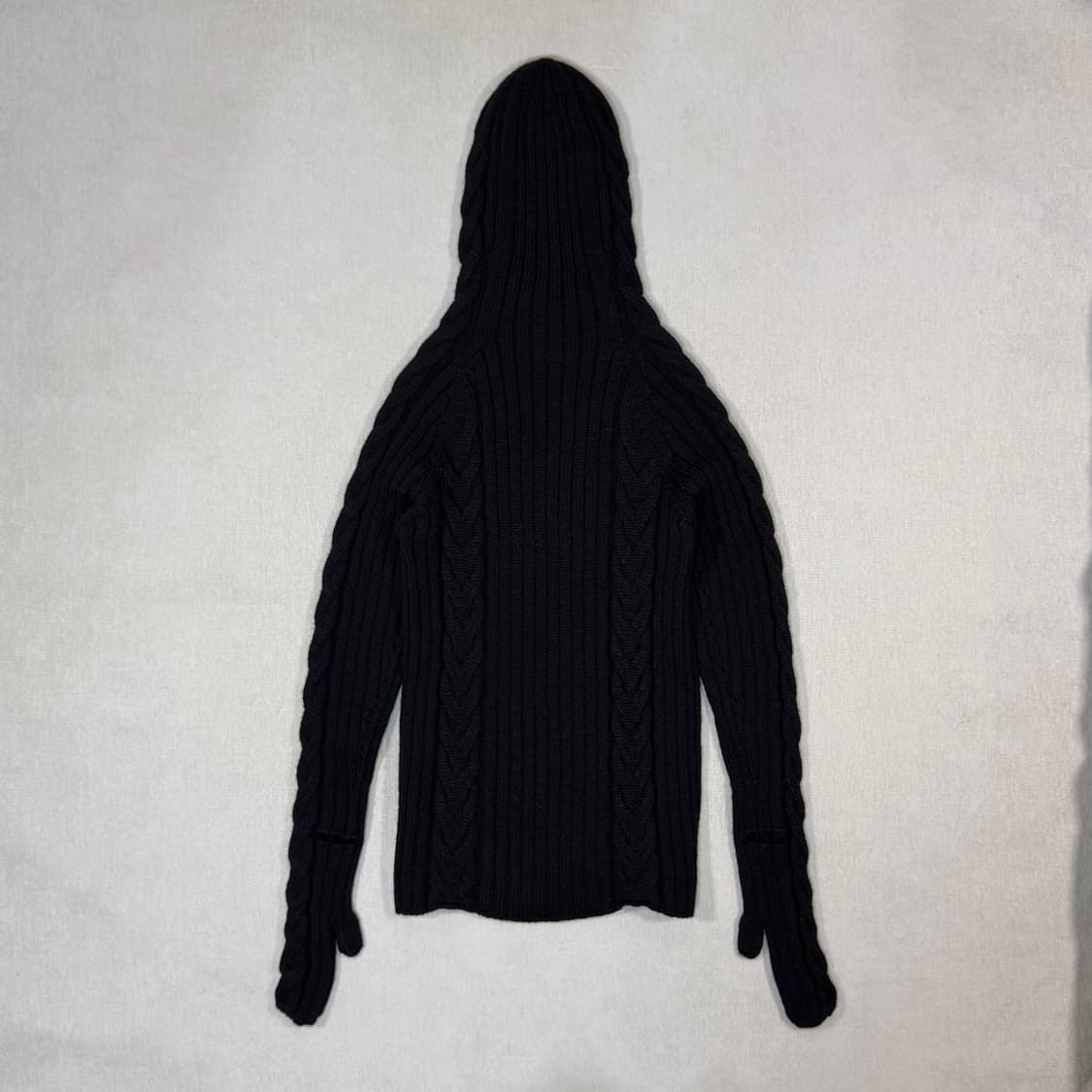 Wool Knit Black Hoodie 상품이미지3