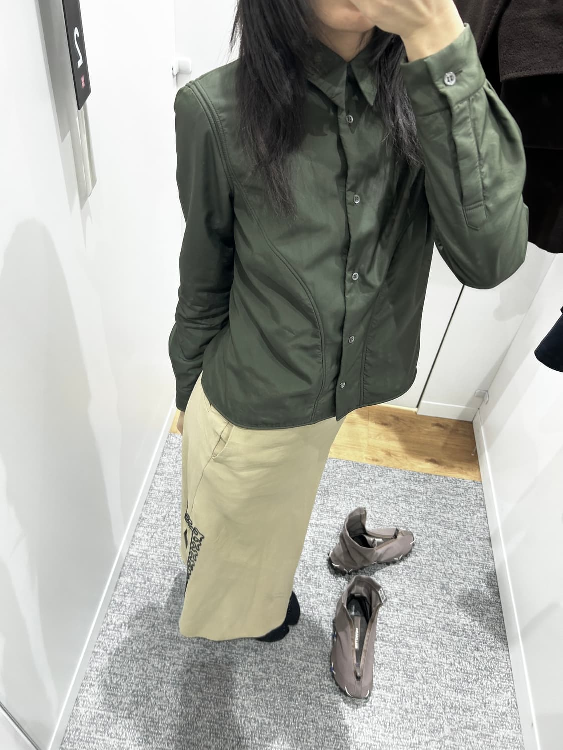 질샌더 카키 셔츠 상품이미지1