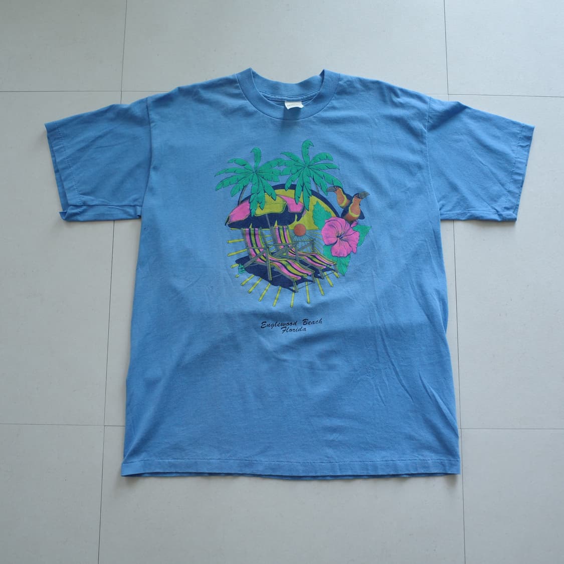 90s USA 비치 그래픽 빈티지 싱글스티치 티셔츠 XL 상품이미지1