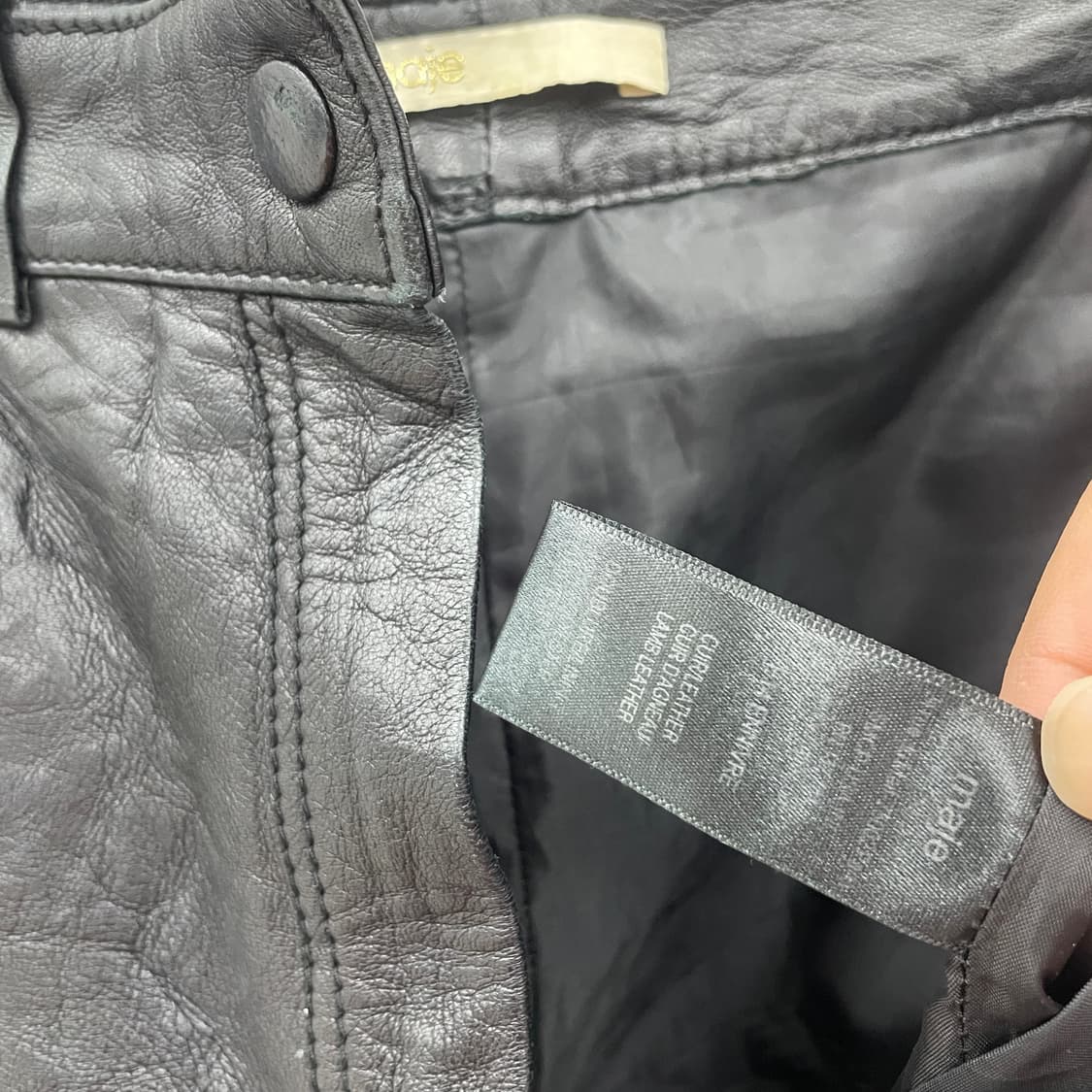 풀 램스킨 사이드 레이스업 숏 팬츠 가죽 반바지 상품이미지8