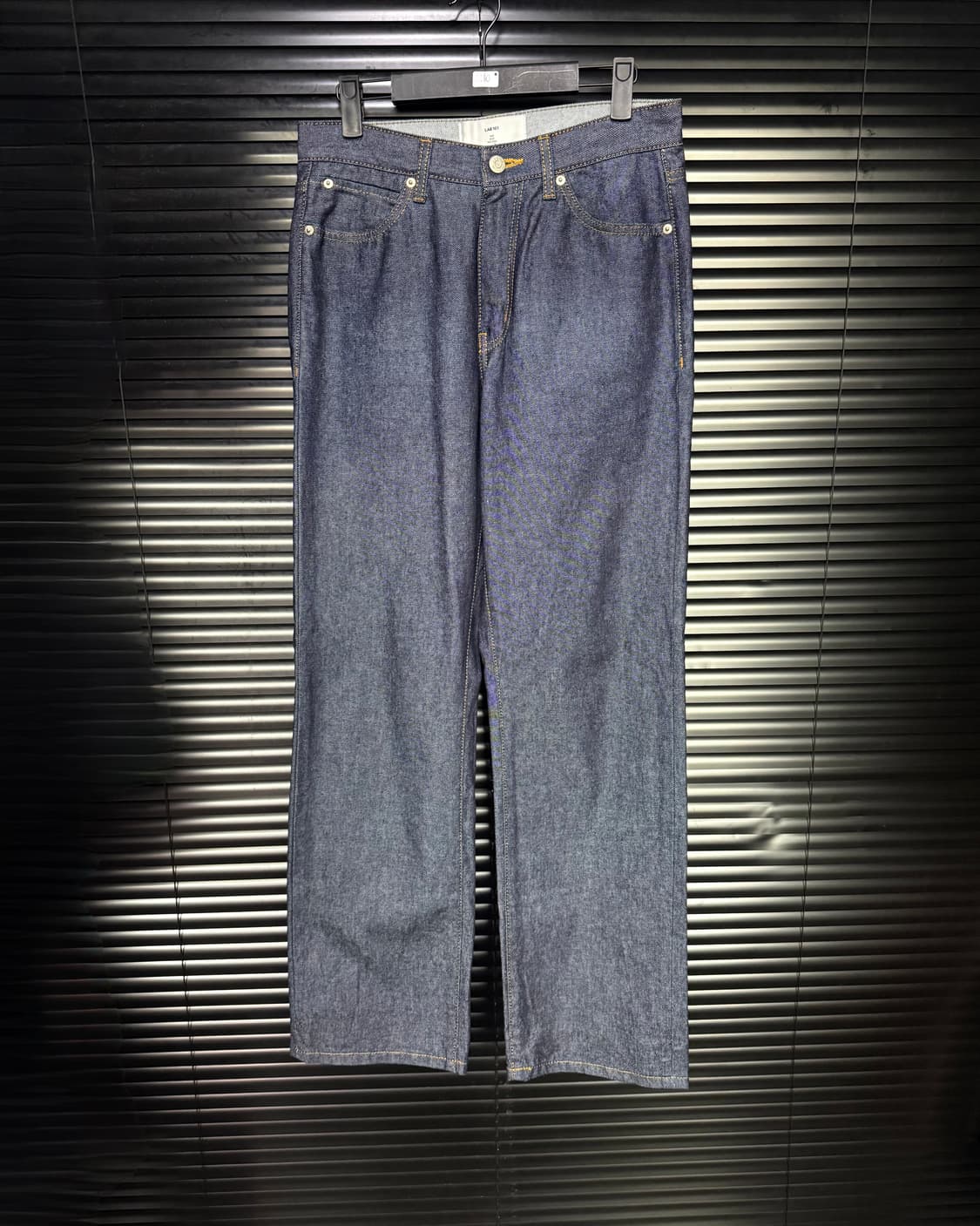 LAB101 인디고 생지 데님 스트레이트 일자핏 팬츠 30 다크 블루 상품이미지4