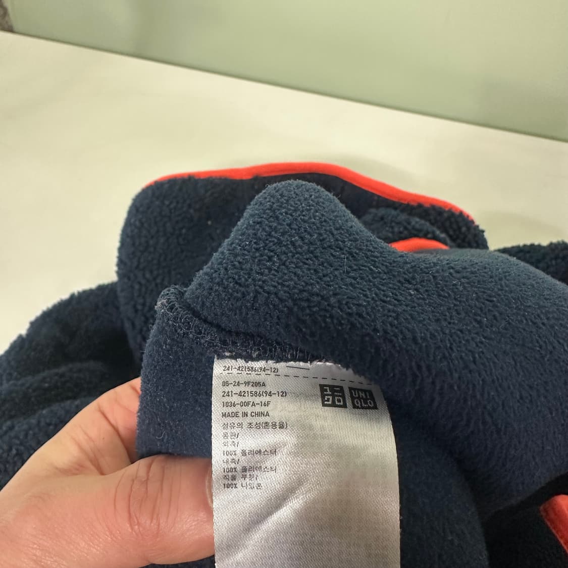 M 95 유니클로 X JW앤더슨 네이비 포켓배색 플리스자켓 상품이미지6