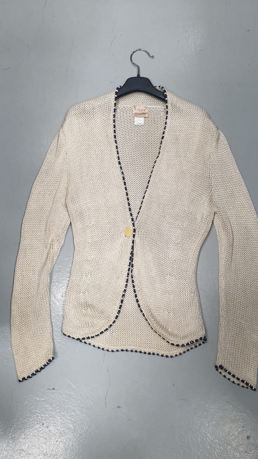 이태리 Krizia Maglia 실크 니트 가디건 아이보리 38 상품이미지1
