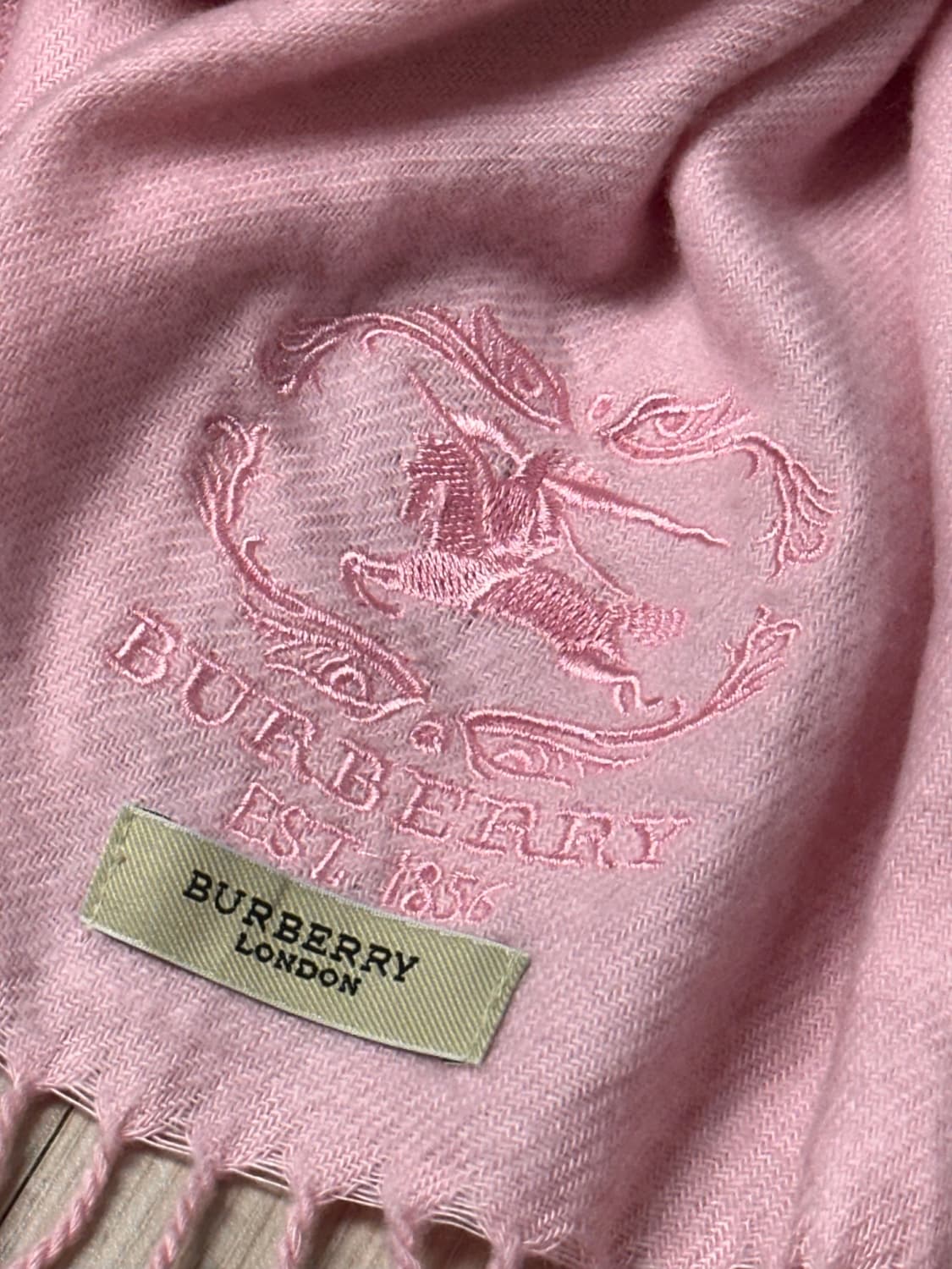 [빈티지] 버버리 핑크 딸기맛 딸기우유 희귀 대장 모리걸 머플러 스카프 상품이미지1
