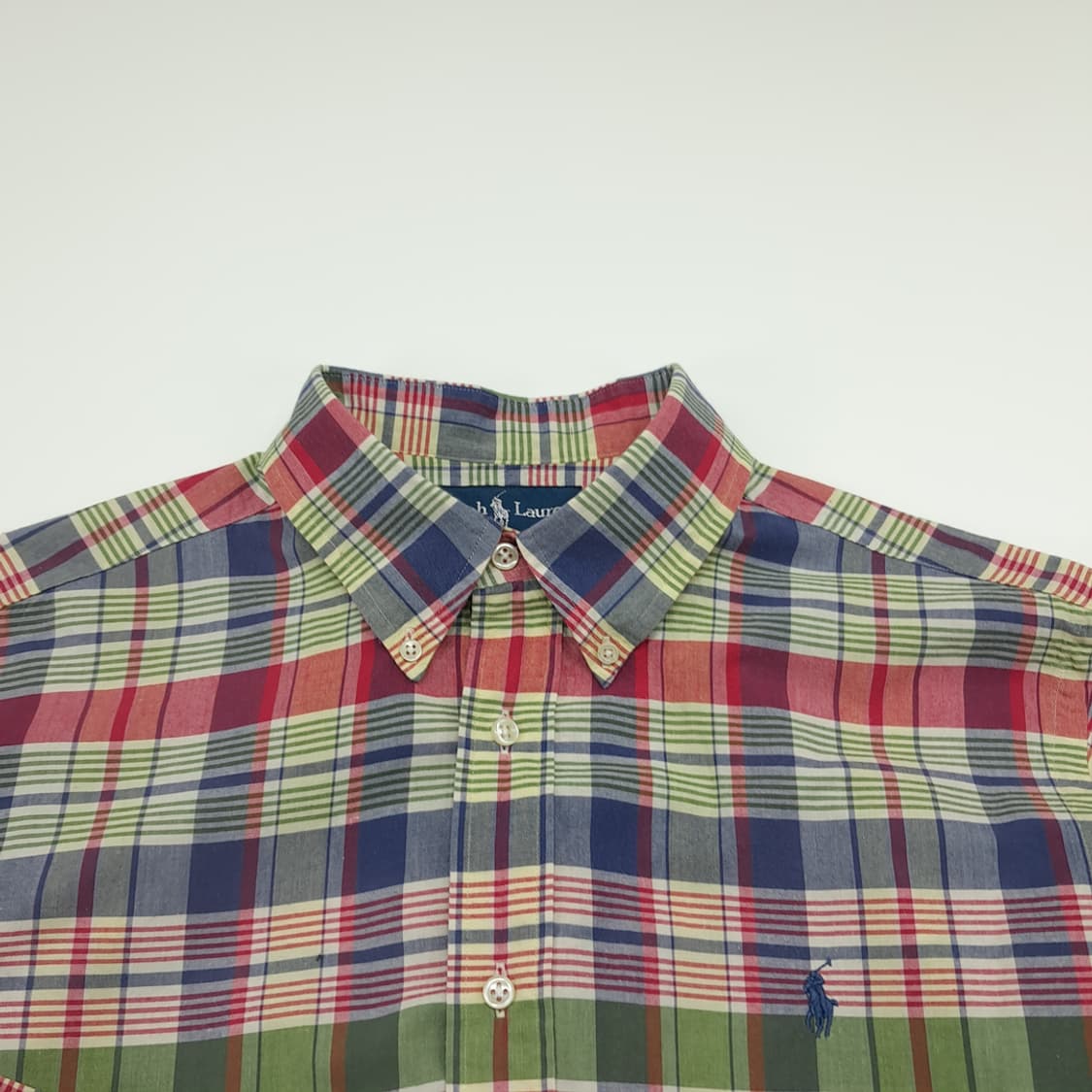 CN864 L 폴로 랄프로렌 클래식 매드라스 체크 긴팔 셔츠 남방 상품이미지3