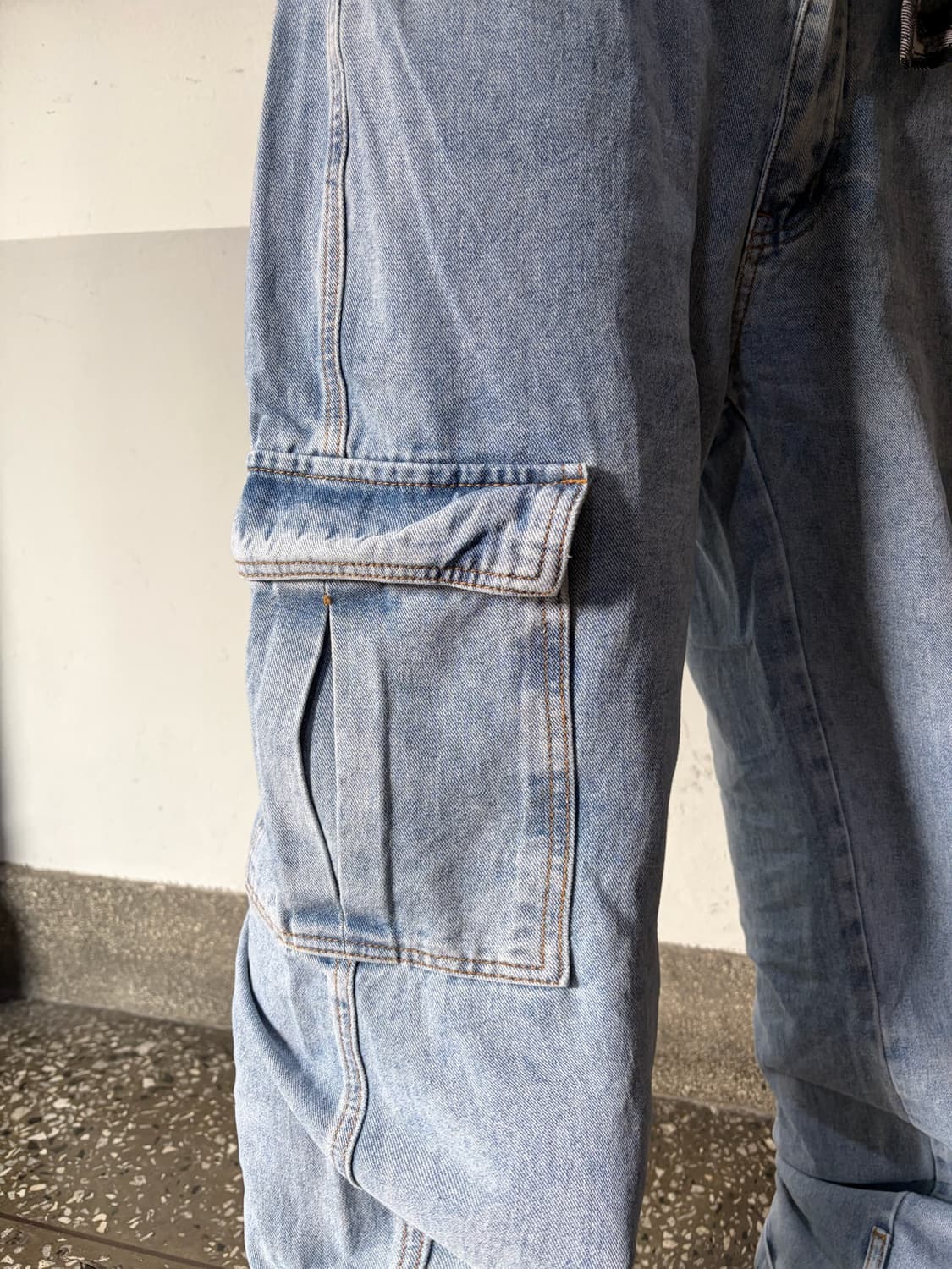 90s 올드스쿨 데님카고 팬츠 상품이미지4