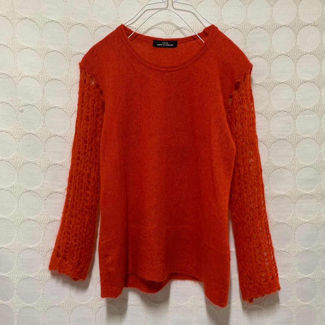 comme des garçons 레드 울 펀칭 니트 상의 상품이미지3