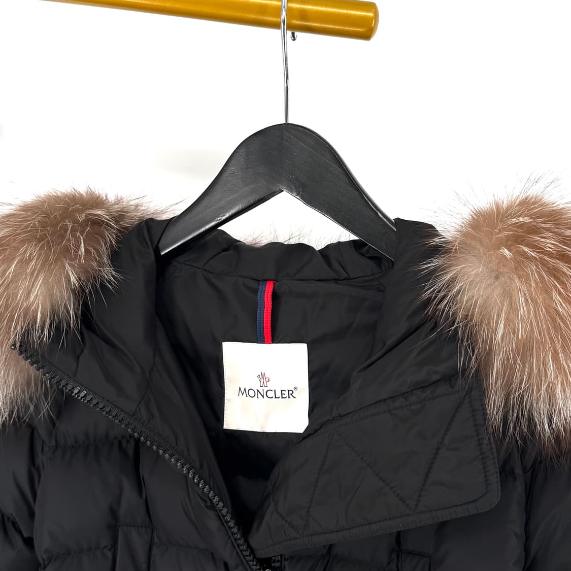 [0사이즈] 몽클레어 클리온 폭스퍼 여성 패딩 블랙 상품이미지5