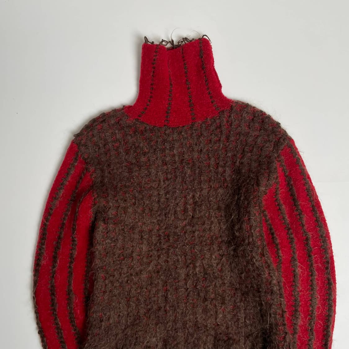 Antoine 브라운 스트라이프 모헤어 블렌드 니트 (france)    상품이미지2