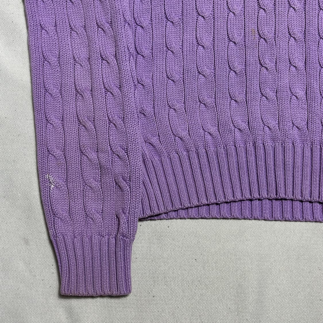 L 폴로랄프로렌 옐로우 포니 브이넥 케이블 니트 상품이미지6