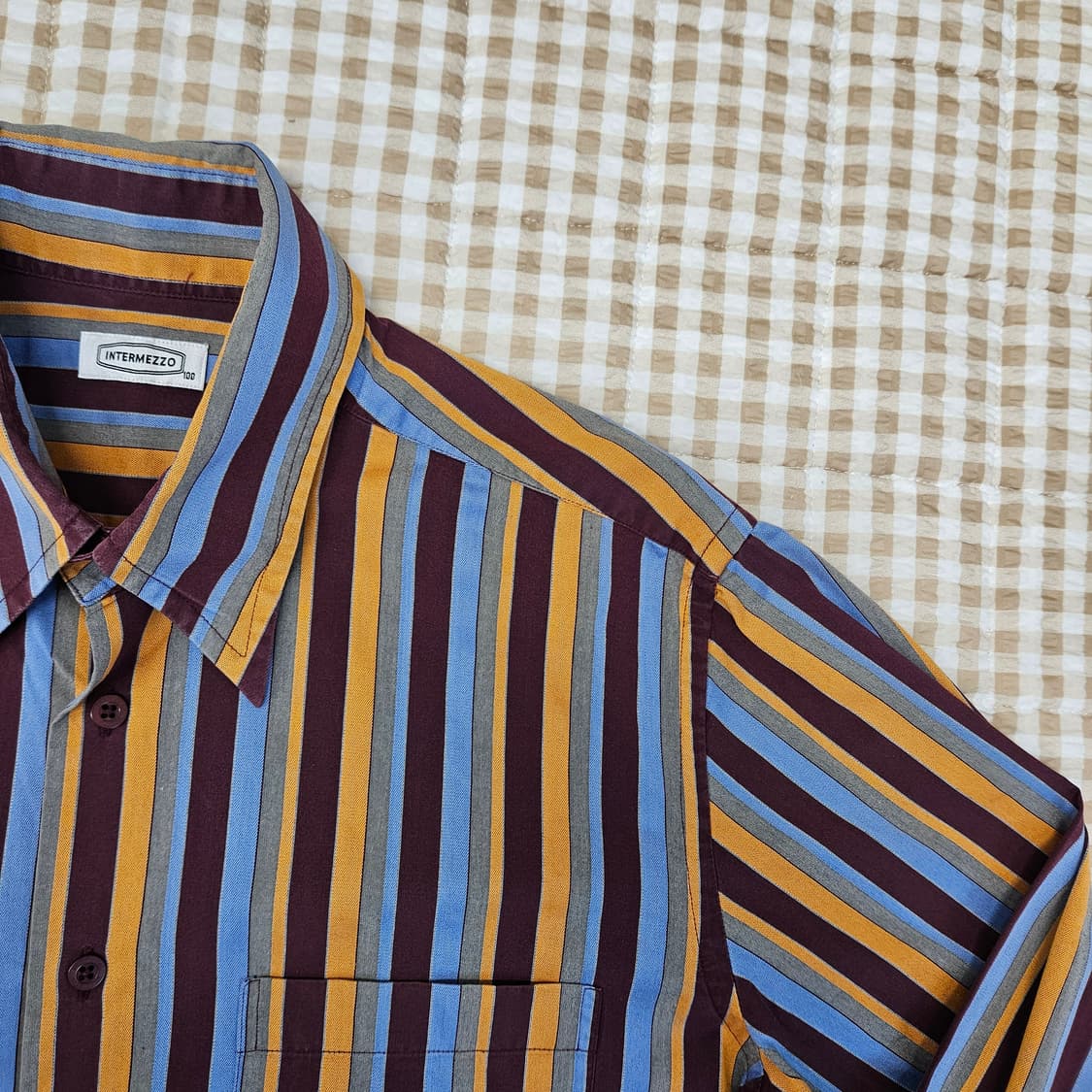 인터메조 스트라이프 긴소매 셔츠 남자100 상품이미지3