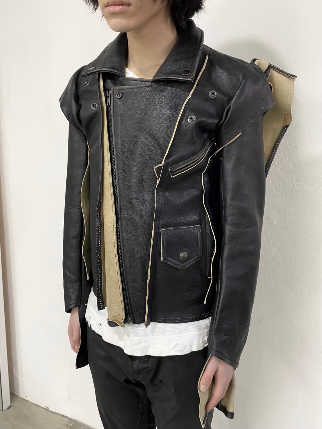 마르지엘라 x H&M 12SS 디컨스트럭티드 레더 자켓 상품이미지4