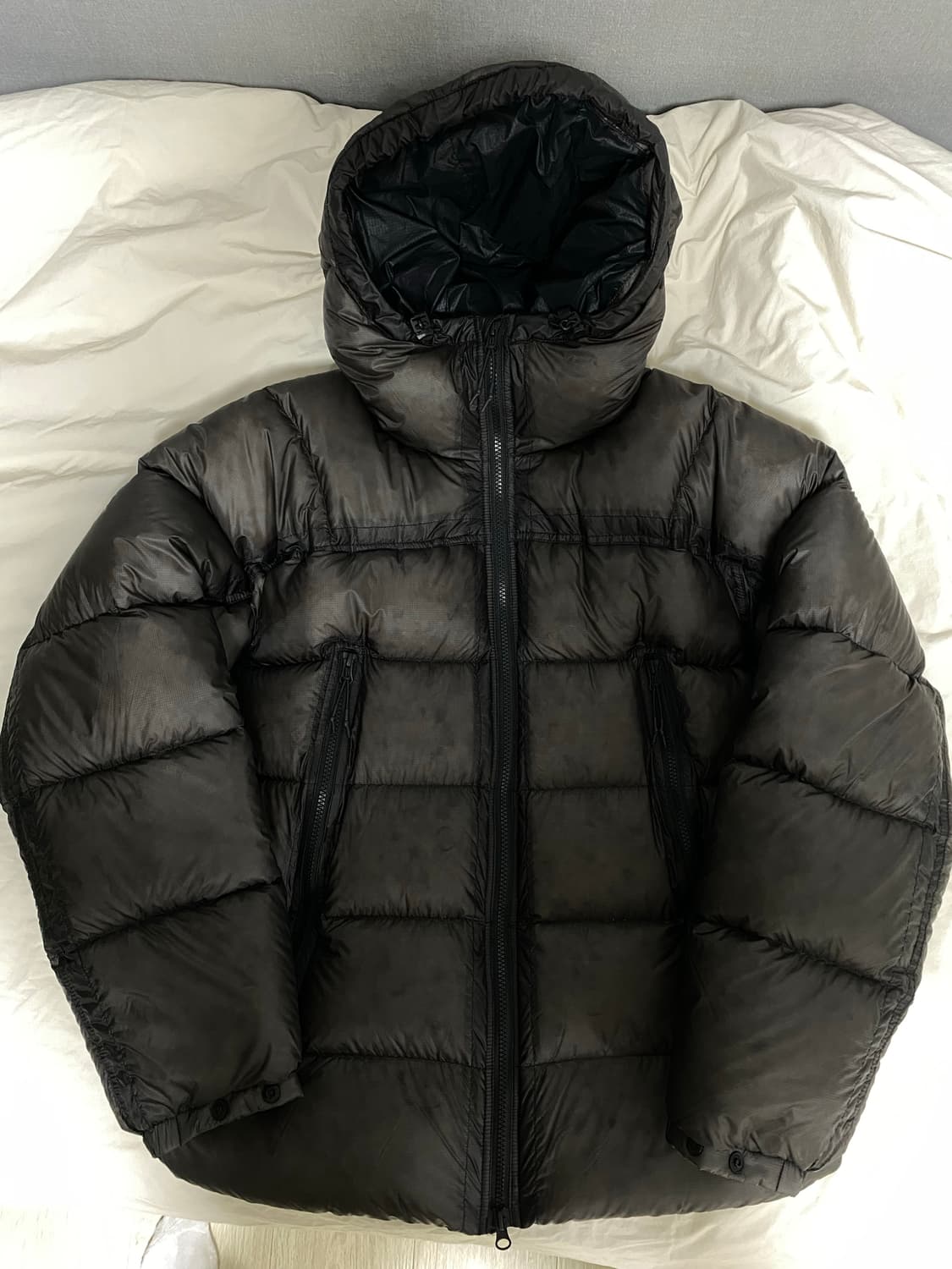 [S] 언어펙티드 LS HOODED DOWN BLACK 후디드 다운패딩 상품이미지1